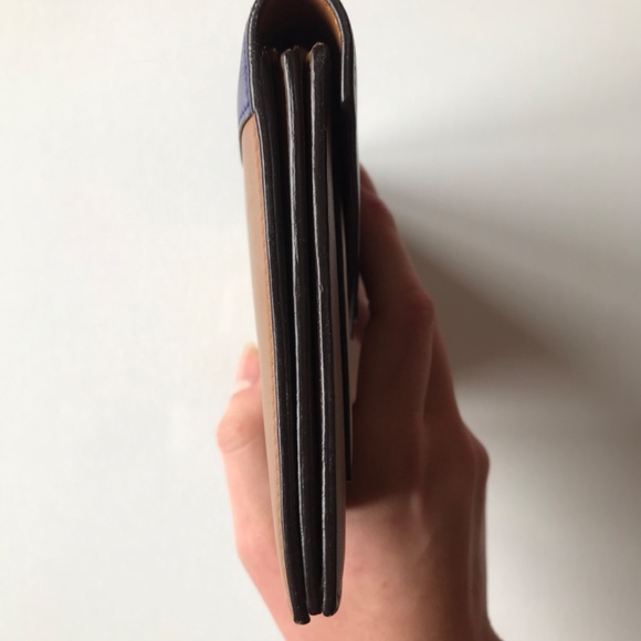 CELINE Long Wallet Blue Cream & Brown - Picture 6 of 15